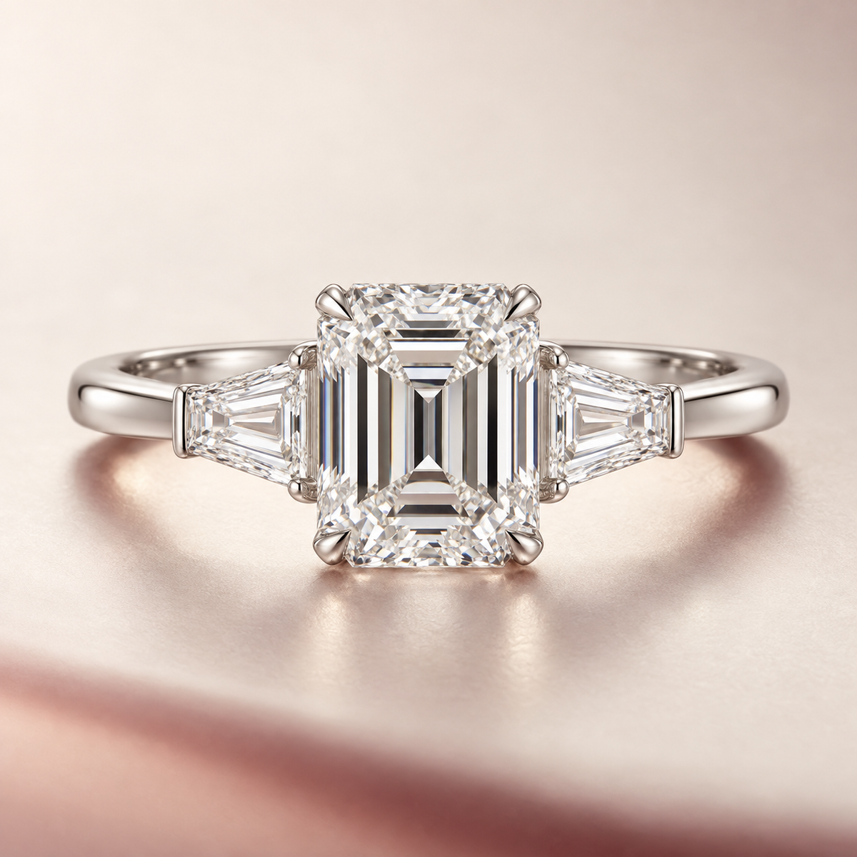 The Bellanore Emerald Trilogy Natural Diamond Ring