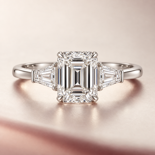 The Bellanore Emerald Trilogy Natural Diamond Ring